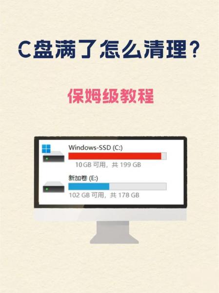 电脑c盘内存满了怎么清理内存