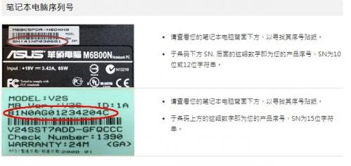 华硕笔记本电脑的序列号在哪里看?