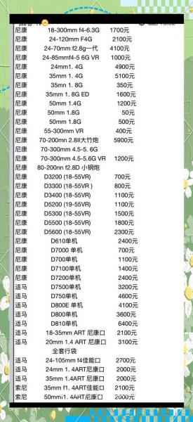 佳能数码相机回收费用表